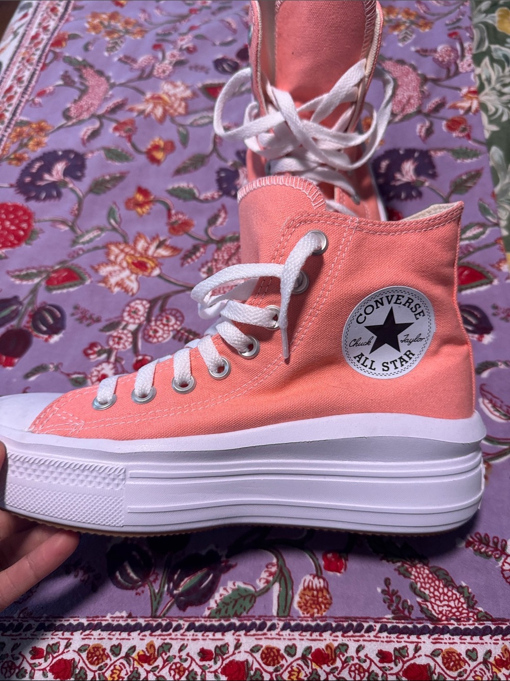 High-Top Platform Canvas Sneakers - Coral Pink